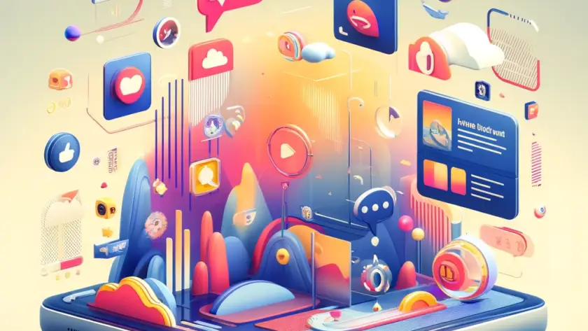 Tendances du Motion Design sur les Réseaux Sociaux en 2024 The image should depict vibrant, an